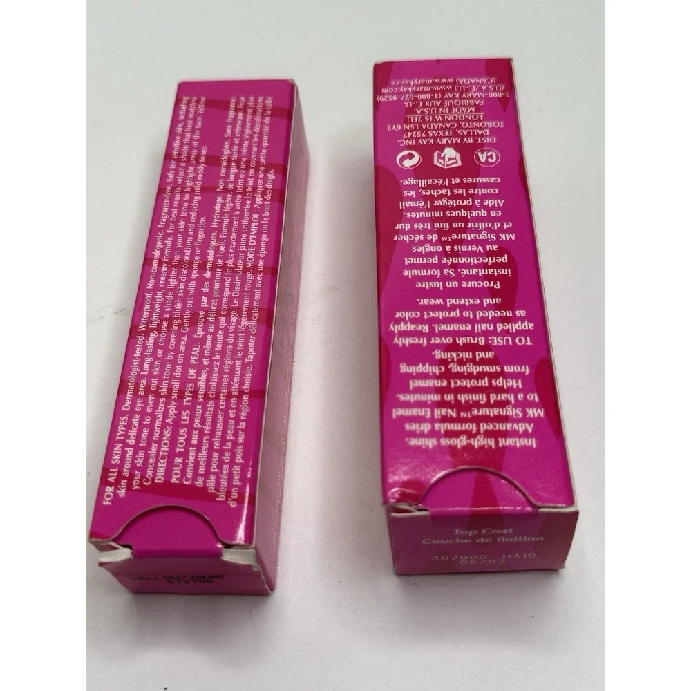 Mary Kay Concealer 073700 Yellow and Top Coat 307900 Nail Polish